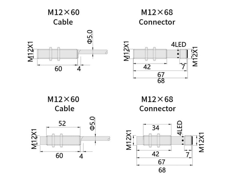Bedook Inductive Proximity Sensor M12 ACDC 2 Wire-Size-01