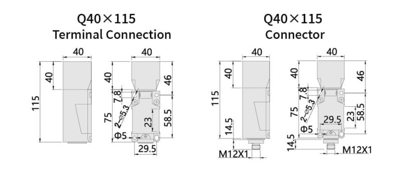 Bedook Inductive Proximity Sensor Cube 20-30-40mm DC 3 Wire-Size-01