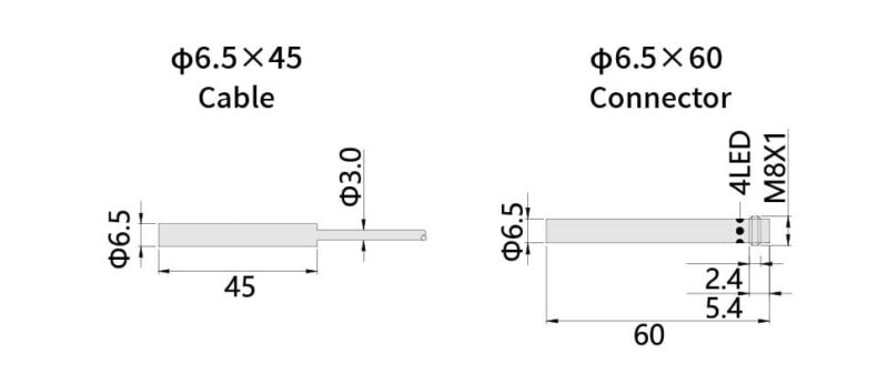 Bedook Inductive Proximity Sensor φ6.5 DC 2 Wire-Size-01