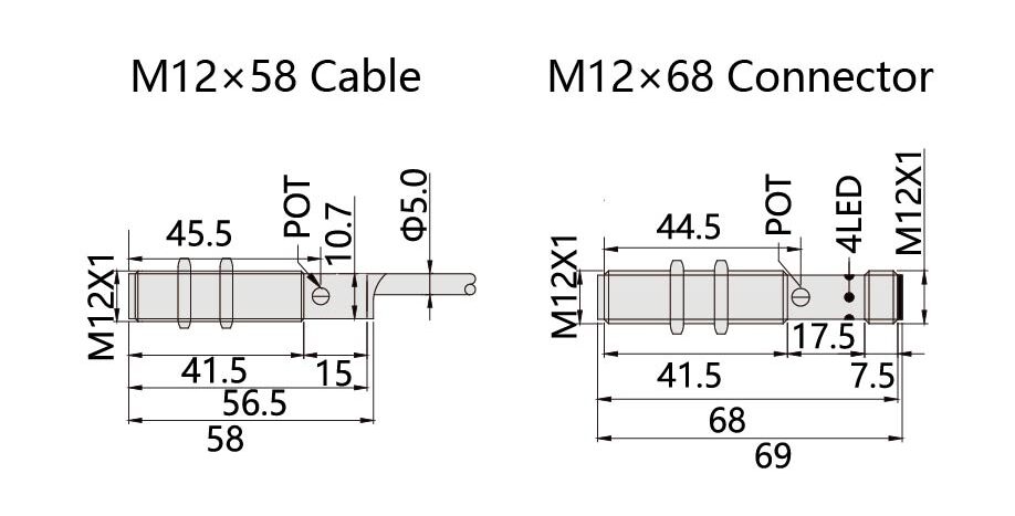 Bedook FM12 Through-beam Photoelectric Sensor 5.2m size