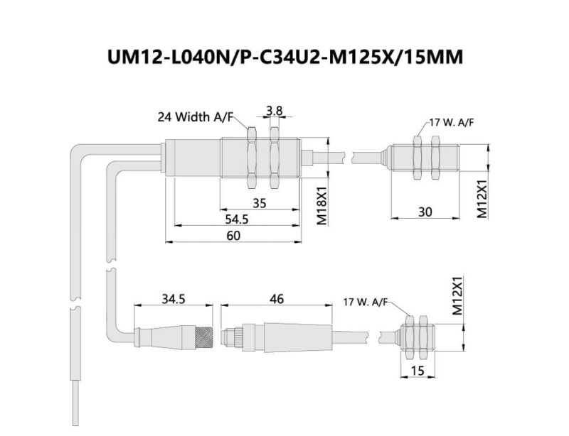 Bedook Ultrasonic Double Sheet Sensor UM12-002-Size