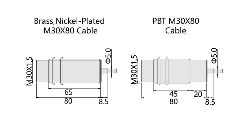 Bedook Capacitive Proximity Sensor M30 ACDC 2 Wire-size01