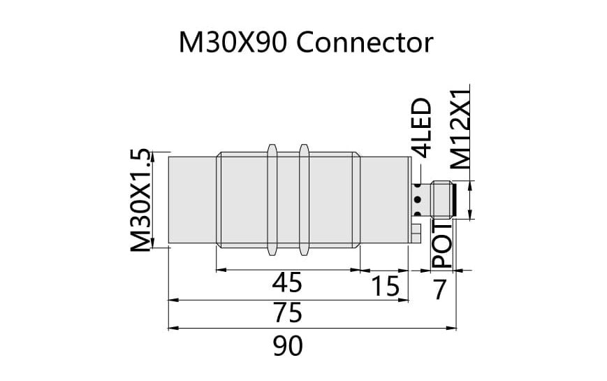 Bedook Capacitive Proximity Sensor M30 ACDC 2 Wire-size02