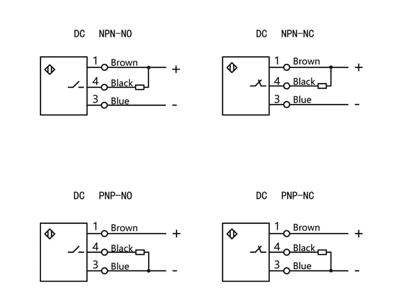 Wiring diagram of BEDOOK metal face proximity switch