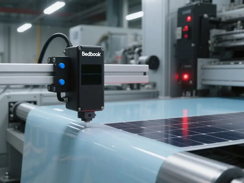 A Bedook ETC - 200 double channels web tension controller connected to multiple sensors, with various parameters shown on its display screen